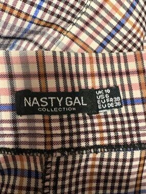 Nasty Gal Plaid Pants in Pink, Brown & Blue
